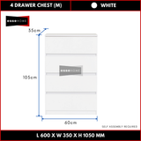 4 Layer Chest Drawer Wide 60cm Height 105cm — 5