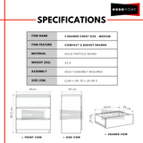 3 Layer Chest Drawer Wide 60cm Height 80cm  — 3
