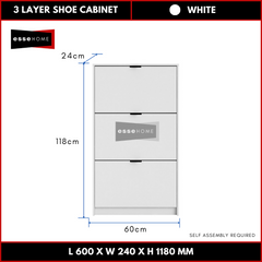 3 Layer Shoe Cabinet 118cm — 6