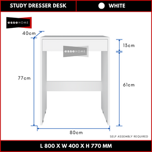 80CM 1Drawer - White