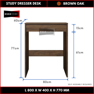 80CM 1Drawer - Brown
