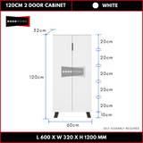 2 Door 5 Tier Multipurpose Shoe Cabinet 120cm — 5