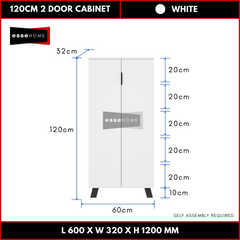 2 Door 5 Tier Multipurpose Shoe Cabinet 120cm — 5