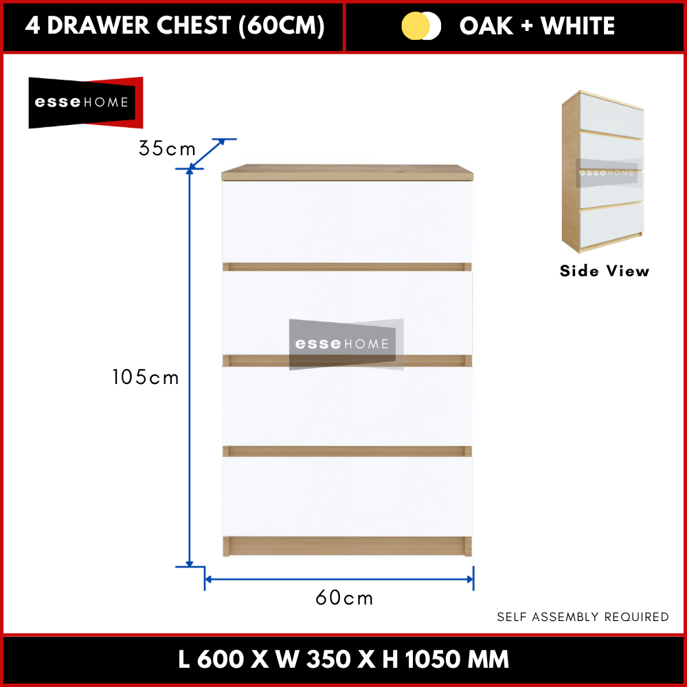 4 Layer Chest Drawer Wide 60cm Height 105cm — 8