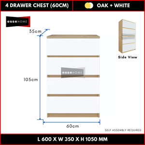 60CM - Oak + White
