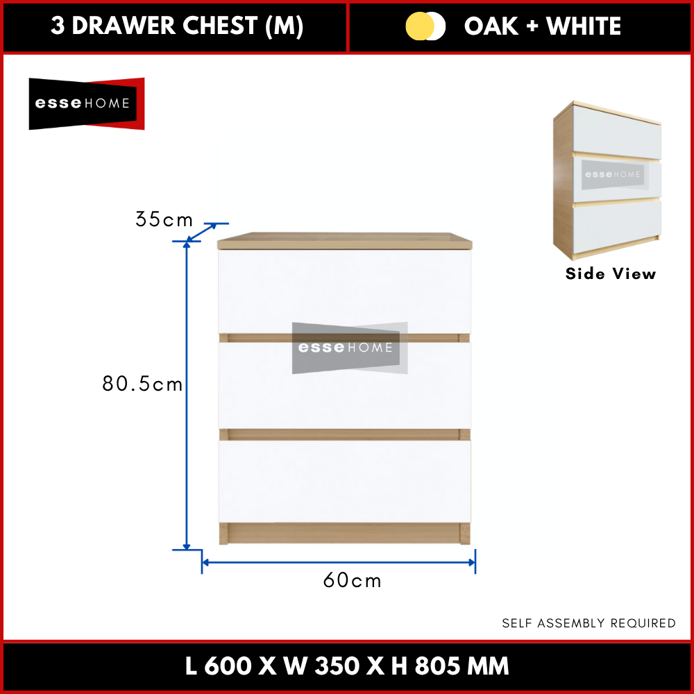 3 Layer Chest Drawer Wide 60cm Height 80cm  — 8